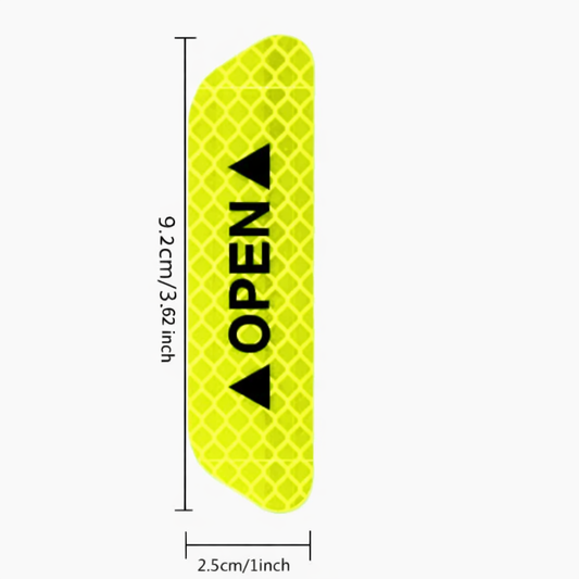 Drive Safe™ – High Visibility Reflective Car Door Warning Sticker (Pack of 4)