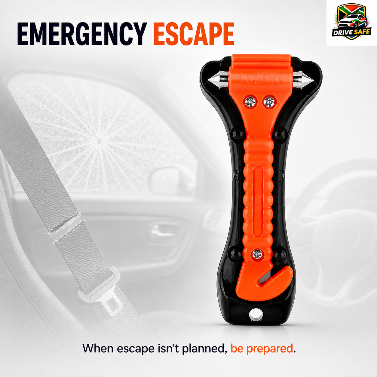 Drive Safe™ – Never Be Trapped (Car & Home Emergency Glass Breaker)
